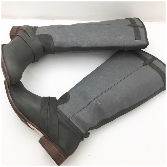 Cat Footwear Corrine leather Riding Knees High Boot Charcoal Gray - Picture 5 of 8